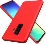 Compatible Avec Les Coque Samsung Galaxy S9 Plus Ultra Fine Liquide Silicone Gel Original Housse Etui Protecteur D'écran Anti Rayures Anti Choc Coquille Rouge