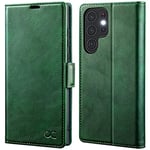 OCASE Coque Samsung Galaxy S22 Ultra, Antichoc TPU Housse Samsung S22 Ultra 5G Cuir PU Portefeuille Etui [RFID Blocage] [Fentes pour Cartes] Coque pour Galaxy S22 Ultra (6,8 Pouces) - Vert Foncé