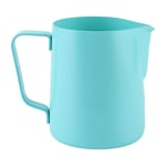 Milk Frothing Cup, 350ml Stainless Steel Milk Frothing Pitcher Machine Washable Coffee Cup Latte Art Milk Frother Jug(Blue)