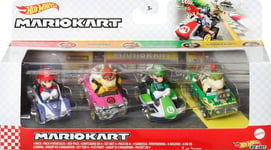 Hot Wheels Mario Kart Die-Cast 4 Pack - Mario, Bowser, Luigi and Bowser Jr.