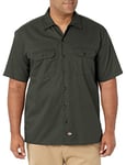 Dickies Men's Work Shirt Short Sleeved Workwear, Olive Green, XXX-Large