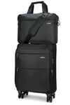 Caselite Ultra 55cm Softside Carry-On Suitcase & Laptop Bag Set Black