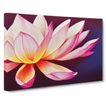 Miraculous Lotus Flower Canvas Wall Art Print Ready to Hang, Framed Picture for Living Room Bedroom Home Office Décor, 30x20 Inch (76x50 cm)