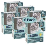 Bozita Nourriture Humide pour Chats en gelée avec églefin – Lot de 6 boîtes de 370 g de Nourriture pour Chat agréable sans céréales ni Sucre – pour Chats Adultes avec 7,5% de protéines et 5% de