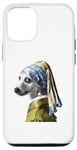 Coque pour iPhone 15 Pro Chien avec une perle boucle d'oreille chemise chien drôle