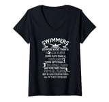 Womens Swimmers Do More Kicks Than A Soccer Player More Flips Fun V-Neck T-Shirt