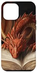 iPhone 12 Pro Max Aesthetic Gothic Red Dragon Reading Book Painting Bookish Case