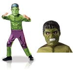 Rubie's - Déguisement Classique Officiel - Hulk Serie Animée, enfant, I-640838S, Taille S 3 à 4 ans & Masque Officiel Hulk, enfant, I-39215