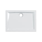 Geberit - Receveur de douche rectangulaire 100x70x6 cm blanc brillant en grés porcelainé Avec Drain