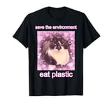 Cat Save The Environment Eat Plastic T-Shirt