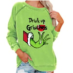 Kvinnors The Grinch's Christmas Pullover Snygg Tröja Fest Jul T-shirt Toppar B XL