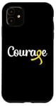 Coque pour iPhone 11 Sarcomes osseux ou sarcome des os Courage avec ruban jaune