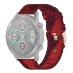 New Watch Straps 22mm Stripe Weave Nylon Wrist Strap Watch Band for Huawei GT / GT2 46mm, Honor Magic Watch 2 46mm / Magic (Grey) (Color : Red)