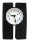 REILA Horloge de Bureau Abstrait, Noir Mat, 3.5 x 10 x 16,5 cm