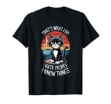 Grumpy Cats Drinking Coffee, Funny I Hate People motif catlo T-Shirt