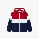 Lacoste Boys Boy's Juniors Recycled Zipped Hooded Jacket in Orange white - Size 14Y