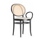 Gebruder Thonet Vienna - N. 0 Chair, Black C01, Woven Cane, Fabric Cat. D Coda 2 Col. 632 - Spisestoler - Front Design