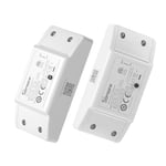 SONOFF 2PCS Smart WiFi Light Switch Works with Alexa/Google Home/eWelink/IFTTT, Wireless Relay Switch Universal DIY Module for Smart Home Automation, No Hub Required， 10A 2400W,