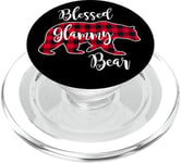 Blessed Glammy Bear Red Buffalo Check Plaid Cadeau pour grand-mère PopSockets PopGrip pour MagSafe