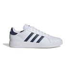 adidas Homme Grand Court Base 2.0 Shoes Chaussures, Cloud White/Dark Blue/Semi Flash Aqua, 40 2/3 EU