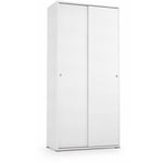 Armoire Blanche Multi-Usages Avec Double Porte Coulissante