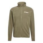 adidas Men's Terrex Multi Essentials Full Zip Fleece Jacket, olive strata, S