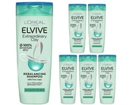 L'Oreal Paris Elvive Extraordinary Clay Re-Balancing Shampoo 400 ml x 6