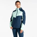 Dare 2b Water Repellent Women's Green and Navy Blue Colour Block Mountain Series Lite Jacket, Size: 14 - Sale