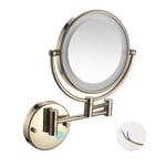 8 Inch Double Sided Magnifying Makeup Mirror, LED Lighted, Home Bathroom Vanity Mirror, 360 Degree Swivel