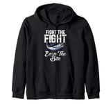 Fight the Fight Earn the Bite Tuna Fishing Zip Hoodie