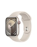 Apple Watch Series 9 Cellular 45mm Starlight Aluminium Case, Sport Band - S/M