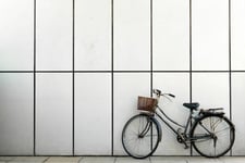 City Bicycle with White Tiles Background