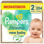 Pampers Harmonie bleier størrelse 2 mini, 4 kg - 8 kg, månedsboks (1x204 bleier)