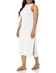 The Drop Women's Gabriela High Neck Cut-In A-Line Side-Slit Maxi Sweater Dress, Whisper White, M