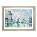 Big Box Art Paul Signac Green Towers The Rochelle Framed Wall Art Picture Print Ready to Hang, Oak A2 (62 x 45 cm)