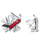 Victorinox Cyber Tool L Couteau de Poche Suisse, Léger, Multitool, 39 Fonctions, Lame, Bits, Tire Bouchon, Stylo, Rouge & Farmer X Alox Couteau de Poche, (10 Fonctions, Grande Lame