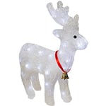 WeRChristmas Acrylic Reindeer Silhouette Outdoor Garden Christmas Decoration with 40-LED, 38 cm - White