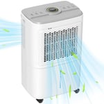 HOMCOM 12L/Day Dehumidifier with Continuous Drainage, 1.6L Water Tank, 24H Timer