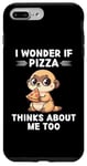 Coque pour iPhone 7 Plus/8 Plus Adorable suricate kawaii I Wonder If Pizza Thinks About Me Too