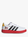 adidas Kids' Breaknet 2.0 X Disney Mickey Graphic Trainers, White/Black/Red