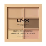 NYX Professional Makeup Palette 3C Correctrice, Anti-cernes et Contour, Texture Crémeuse, Teinte : Light (01)