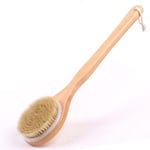 Shining House - Brosse pour le corps - Brosse à dos à sec - Brosse de bain en bois de bambou - Poils naturels - Massage exfoliant - Améliore la