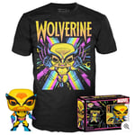 Funko POP ! Marvel Tees X-Men - Wolverine (lumière noire) POP Tee : taille ad...