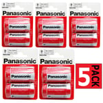 10 X PANASONIC ZINC D SIZE CARBON BATTERIES R20 1.5V EXPIRY MN1300 LR20