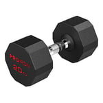 PROIRON Rubber Dumbbells Odorless, Steel Weights Set Men Women Home Gym 3kg 5kg 8kg 10kg 12kg 14kg 16kg 20kg 24kg Fitness Training Exercise Body Strength Lifting Equipment (Pair or Single)