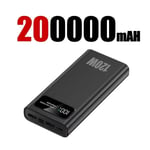 200000mAH 120W Power Bank Super nopea latausakku Korkean kapasiteetin digitaalinen näyttö Ulkoinen akku iPhone Samsung Xiaomi