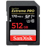 SanDisk Extreme Pro SDXC V30 512GB 170MB/s -minneskort