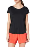 Nike W NP Dry Elastika SS Top Essnt T-Shirt Femme Black/Black/(Thunder Grey) FR: XS (Taille Fabricant: XS)