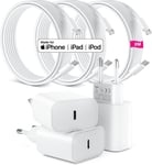 Lot De 3 Pour Chargeur Rapide Iphone, 25w Pd Usb-C Pr Secteur Avec 2m Câble (Iphone 11/12/13/14 25w)[L141]