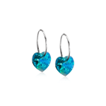 Blomdahls - Ear Ring 14 mm, Pendant Heart, 10mm Turquoise